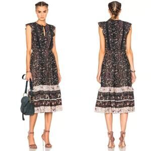 Ulla Johnson Zanna Peasant Dress In Midnight